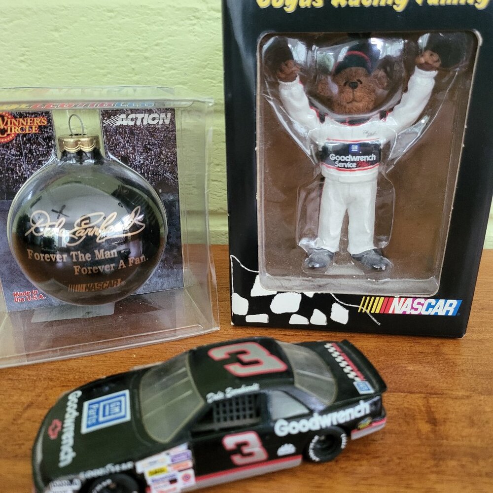 Dale Earnhardt Ornament LOT Round Ball Forever A Fan Boyds Bears 2004 Diecast T7